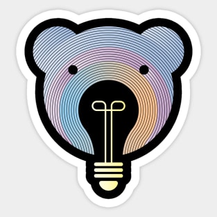 pastel rays forming a panda Sticker